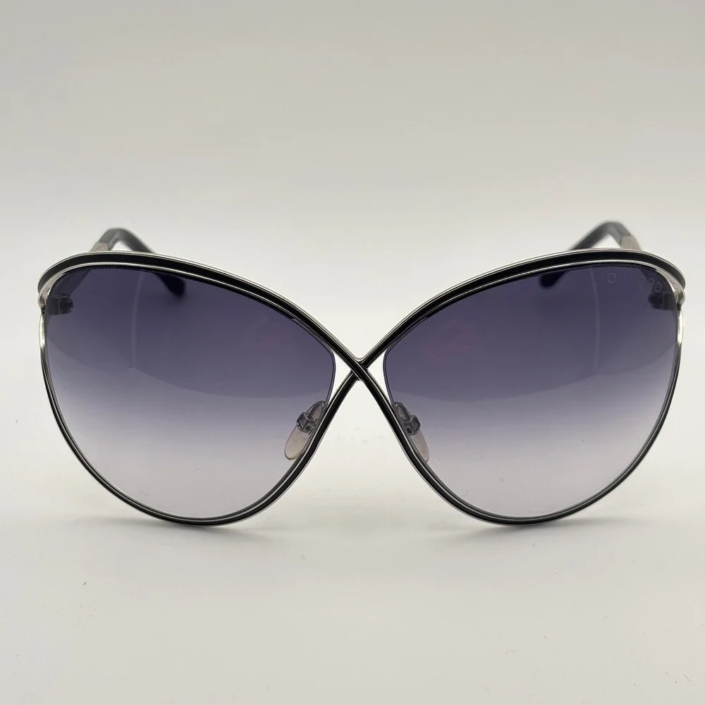 Tom Ford Sunglasses Womens 63mm Black Silver Sienna TF178 01B Butterfly Italy